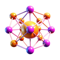 vibrant modern A network of interconnected nodes and lines, pulsating with energy, in a vibrant, cyberpunk color palette, with a futuristic, data visualization style authentic png