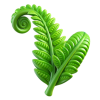serene contemporary A lush green fern unfurling, soft diffuse lighting, botanical illustration style professional png