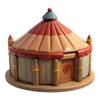 wonderful rustic Yurt, traditional nomadic dwelling, circular structure, cozy interior detailed png
