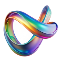 serene artistic A flowing, ribbon-like form, composed of iridescent particles, illuminated by a dynamic, rainbow gradient, in a fluid, abstract expressionist style professional png