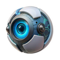 dramatic contemporary A bionic eye displaying a complex HUD interface, sharp, focused lighting, cyberpunk style genuine png