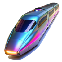 beautiful rustic A futuristic, high-speed train gliding through a tunnel of light, its sleek, metallic exterior reflecting the vibrant colors. Photorealistic style high resolution png