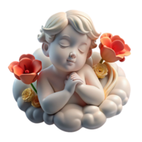 extraordinary modern A sleeping Hypnos with poppy flowers in his hand, spreading a mist of slumber. Surreal style. Dreamlike, hazy lighting high quality png