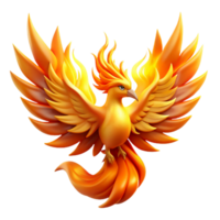 wonderful rustic A majestic phoenix rising from the ashes, engulfed in flames, illuminated by its own fiery glow, in a dramatic and stylized art nouveau style premium png
