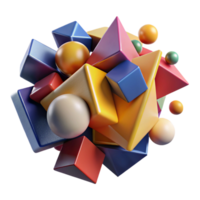 dramatic vintage A dynamic composition of fragmented, geometric shapes, colliding and merging, with a bold, cubist style authentic png