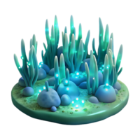 vibrant abstract A field of glowing, phosphorescent algae, creating a mesmerizing, underwater scene, with a soft, bioluminescent light and a marine biology style professional png
