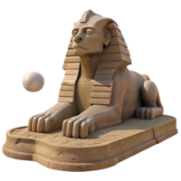 elegant abstract A stoic sphinx with weathered stone features, gazing out over a desolate desert, under the harsh midday sun. Egyptian tomb painting style original png