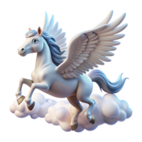 extraordinary rustic A graceful pegasus with feathered wings, soaring through a cloudy sky, lit by the rays of the sun. Romantic style original png