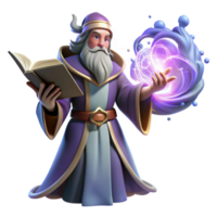 wonderful contemporary A powerful wizard casting a spell from a spellbook, surrounded by swirling arcane energy, illuminated by magical light, in a dramatic style detailed png