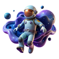 wonderful modern A lone figure in a spacesuit floating in the vastness of space, surrounded by swirling nebulae and distant galaxies. Digital painting style authentic png
