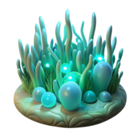 extraordinary contemporary A field of glowing, phosphorescent algae, creating a mesmerizing, underwater scene, with a soft, bioluminescent light and a marine biology style exclusive png