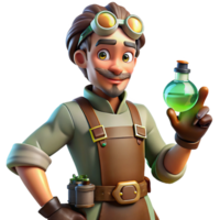 beautiful classic Steampunk inventor, oil-stained apron, intricate tools, warm workshop lighting exclusive png