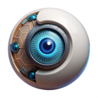 beautiful rustic A bionic eye displaying a complex HUD interface, sharp, focused lighting, cyberpunk style exclusive png
