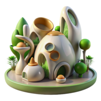 impressive rustic Biomorphic architecture, organic forms, natural inspiration, sustainable design, futuristic architecture premium png