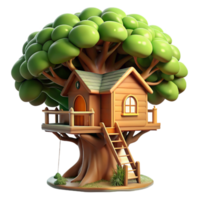 impressive modern A treehouse built within a giant sequoia, dappled sunlight, fantasy illustration detailed png