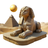magnificent vintage A stoic sphinx with weathered stone features, gazing out over a desolate desert, under the harsh midday sun. Egyptian tomb painting style exclusive png