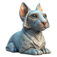 magnificent artistic A stoic sphinx with weathered stone skin, gazing out over a vast desert landscape, bathed in the warm light of the setting sun. Surrealist style high resolution png
