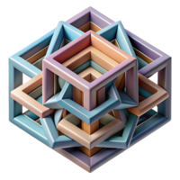 impressive traditional A complex, multi-layered composition of geometric shapes and lines, creating an optical illusion, in a bold, Op Art style detailed png