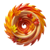 elegant traditional A swirling vortex of autumn leaves in vibrant hues of red, orange, and yellow, dynamic lighting, impressionistic style professional png