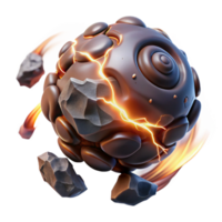 beautiful rustic A powerful elemental composed of swirling earth and stone, illuminated by lightning strikes, in a dynamic and surreal style high resolution png