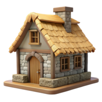 magnificent vintage Stone cottage, rustic charm, thatched roof, countryside setting, traditional architecture exclusive png