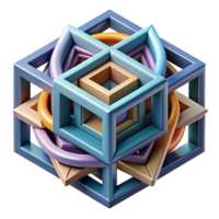 dramatic contemporary A complex, multi-layered composition of geometric shapes and lines, creating an optical illusion, in a bold, Op Art style exclusive png