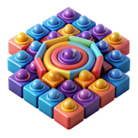 stunning modern A field of colorful, geometric shapes, arranged in a hypnotic, optical illusion pattern, in a bold, Op Art style professional png