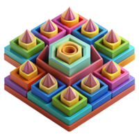 dramatic rustic A field of colorful, geometric shapes, arranged in a hypnotic, optical illusion pattern, in a bold, Op Art style detailed png