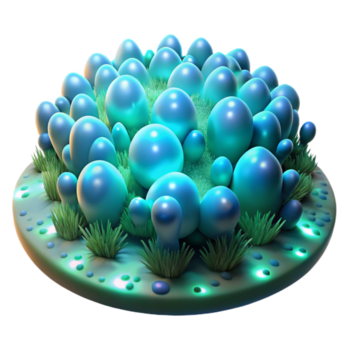 elegant traditional A field of glowing, bioluminescent organisms, creating a mesmerizing, organic pattern, with a soft, natural light and a bio-art style authentic png