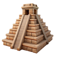 vibrant artistic Mayan temple, intricate stone carvings, steep pyramid structure, jungle setting, ancient civilization architecture high quality png
