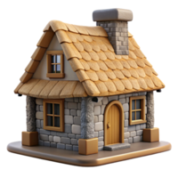 vibrant traditional Stone cottage, rustic charm, thatched roof, countryside setting, traditional architecture original png