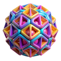 dramatic contemporary A field of glowing, geometric shapes, arranged in a complex, tessellated pattern, in a vibrant, psychedelic color palette 4K png