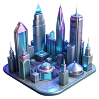 dramatic abstract Futuristic cityscape, sleek metallic towers, flying vehicles, neon lights reflecting on polished surfaces, cyberpunk art style high quality png