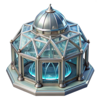 wonderful vintage Crystal palace, intricate glass and metal structure, light-filled interior, futuristic architecture premium png
