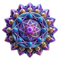 dramatic modern An intricate mandala formed by floating runes and celestial bodies, pulsating with vibrant energy, in a psychedelic, visionary art style detailed png