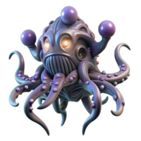 A colossal, biomechanical space creature floats through the void of space, its tentacles adorned with glowing orbs. H.R. Giger style, dark lighting, surreal atmosphere png