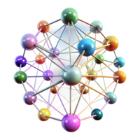 A complex network of interconnected nodes and data streams, forming a dynamic, evolving web, illuminated by pulsing, multi-colored lights. Data visualization, abstract art png