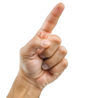 Hand gesturing pointing index finger up direction guide instruction png