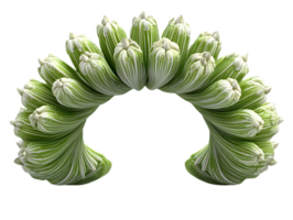 Abstract Green and White Striped Fractal Archway Illustration on Transparent Background Featuring Geometric and Intricate Design with Digital Rendering png