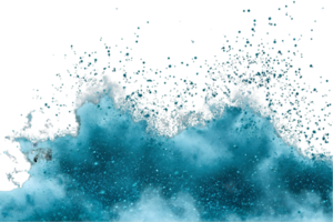 Abstract Turquoise Powder Explosion on Transparent Background with Cloud Like Shapes Dynamic Splash Creating Artistic and Modern Visual png