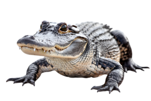 American Alligator Portrait with Detailed Scales and Sharp Teeth Isolated on a Transparent Background Reptilian Predator in Natural Colors png