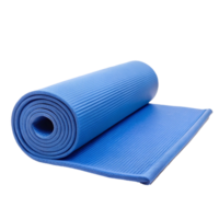 Rolled-Up Blue Exercise Yoga Mat with Textured Surface for Fitness and Wellbeing png