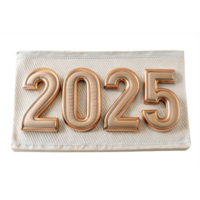 Gold 2025 Number White Fabric Background A Stylish png