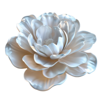 Elegant 3D Render of a Creamy White Flower with Soft Petals and Shimmering Texture png