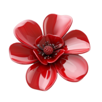 Glossy Red Flower 3D Render High Resolution Image Amazing Design Beautiful Bloom png