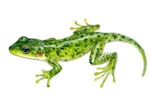 Detailed Green Lizard with Speckled Pattern Isolated on Transparent Background Featuring Vibrant Color and Textured Skin png