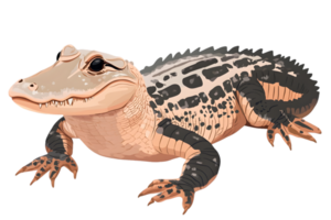 Detailed Illustration of an Alligator Walking With Transparent Background and Showing Scales Pattern and Bumpy Skin png