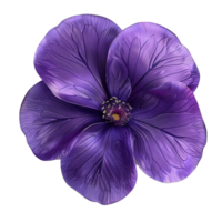 Closeup of a Single Exquisite Deep Purple Flower with Intricate Veining png