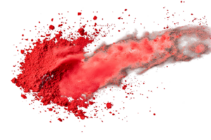 Explosion of Red Powder Abstract Texture on a Transparent Background for Creative Projects and Graphic Design Elements png