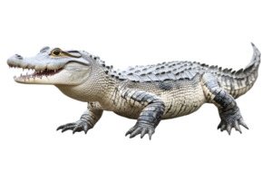 Full Body Shot of an Alligator Standing on a Transparent Background Showing its Scaly Texture and Sharp Teeth png